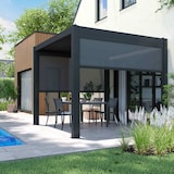 thumbnail of Pergola bioclimatique autoportée 3x3m et 3 Stores 2,66 X 2,34m