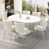 thumbnail of Merax Samt-Esszimmerstuhl(Set, 6 St), 6er-Set, Polsterstühle Küchenstühle luxuriöser Wohnzimmer-Schlafzimmer-Loungesessel , Beige