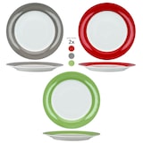 thumbnail of 12tlg Tafelservice VARIANT TRIO für 6 Personen aus Porzellan - je 2x Rot, Grau & Grün