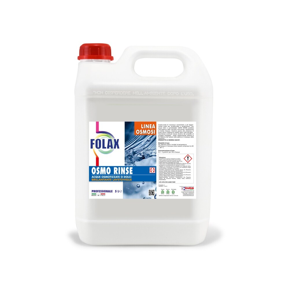 Folax Osmo Rinse Brillantante lavastoviglie e lavabicchieri a Osmosi  5 LT