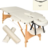 thumbnail of 2 Zonen Massageliege-Set Freddi mit 5cm Polsterung, Rollen und Holzgestellbeige