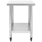 thumbnail of DELUKE® Edelstahl Arbeitstisch mit Rollen BEWO 100x60x85cm, Edelstahl Gastro-Tischwagen Arbeitsfläche Gastro-Küchentisch Servierwagen mobil