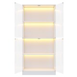 thumbnail of Merax LED Vitrinenschrank 80×35×170 cm, Glasvitrine modern Weiß, Sammlungsvitrine mit App-Steuerung, 4 Ebenen, Push-to-Open Türen
