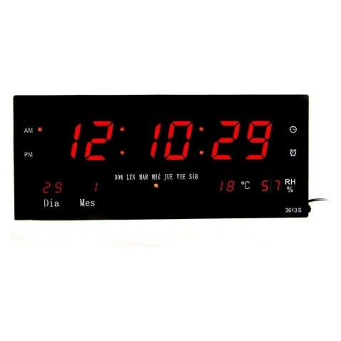 Relógio Digital de Parede e Mesa Alarme Calendário de Temperatura 220V -3613S-TKK