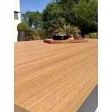 thumbnail of Table de jardin en aluminium de coloris gris anthracite et plateau polywood aspect bois (180x100 cm) - LAMU