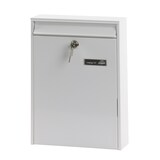 thumbnail of PROREGAL Briefkasten aus Metal mit Tür an der Vorderseite | 11,4 Liter, HxBxT 39,7x10,4x28,4cm | Einwurföffnung 25,3x3cm | Weiß