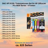 thumbnail of D&C HP 912XL Tintenpatronen Set für HP OfficeJet Pro 8020 Series - 4 Farben