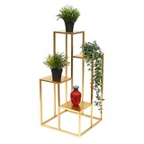 thumbnail of DanDiBo Blumentreppe Metall Gold 82 cm Pflanzentreppe Blumenständer 96505 Blumensäule Modern Pflanzenständer Blumenhocker