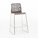 thumbnail of Set de 2 taburetes de bar de polipropileno con patas metálicas, para bar, restaurante y cocina, de diseño moderno y elegante – Anna XL – Topo