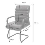 thumbnail of 6er-Set Konferenzstuhl HWC-H31, Esszimmerstuhl Freischwinger Vintage Wildleder-Optik Metall FSC® ~ Kunstleder schwarz