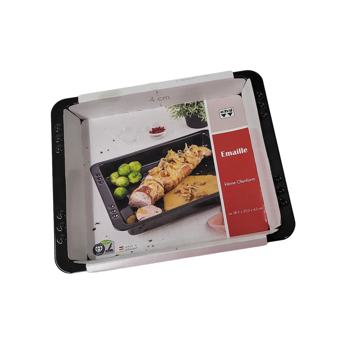 CHG kleine Ofenform Emaille ca. 28,5 x 23 x4 cm