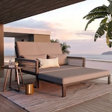 thumbnail of Merax Merax Modulares Gartenmöbel Set, 2-in-1 Sonnenliege & Gartensofa, Kissen & verstellbare Rückenlehne, Grau