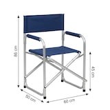 thumbnail of HEMAX, Sedia Regista Large Pieghevole in Alluminio, 112x65 cm, per Esterno e Campeggio, blu