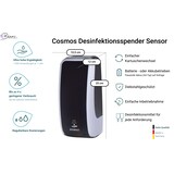 thumbnail of SET: Desinfektionsspender SENSOR Blanc Cosmos versch. Farben + Tischständer weiß +3x 1-Liter Hautdesinfektion : Farbe - Silber / Schwarz