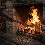 thumbnail of Relaxdays Kaminholzzange, Schmiedeeisen, 46 cm lang, Kaminzange für Holz & Briketts, Feuerzange Kamin, Ofen, schwarz