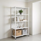 thumbnail of WellHome - Estantería de Almacenaje PLEGABLE de 5 Estantes con Ruedas en color Blanco - 71×34×160 cm