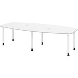 thumbnail of bümö Konferenztisch oval 280x130 cm großer Besprechungstisch in weiß, Besprechungstisch mit Gestell in weiß, Meetingtisch für 10 Personen, XXL-Tisch