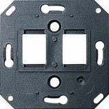 thumbnail of Einsatz, Modular-Jack, 2f, schwarz, Befestigung mit Schraube, ohne Beschriftungsfeld, 019100