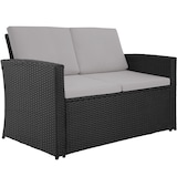 thumbnail of tectake Set de muebles de exterior JESOLO, rattan sintético resistente uva, acero revestido, 90x50.5x36 cm, negro/gris