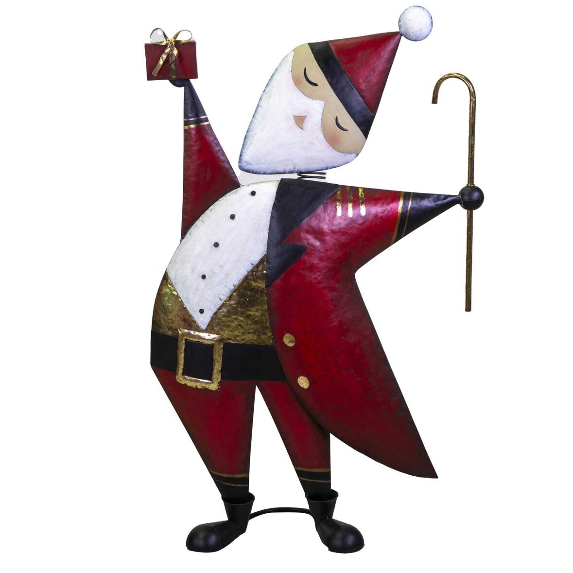 Vacchetti Babbo natale metallo rosso cm70,5x23h110