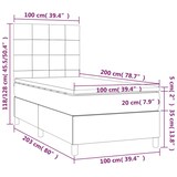 thumbnail of vidaXL Boxspringbett mit Matratze & LED Dunkelgrau 100x200 cm Samt