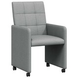 thumbnail of vidaXL Esszimmerstühle mit Rollen 2 pcs Hellgrau 58 x 65 x 94 cm Stoff