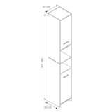 thumbnail of Badkamermeubel hoge kast Zalo H. 180 x L. 30 x P. 30 cm Wit