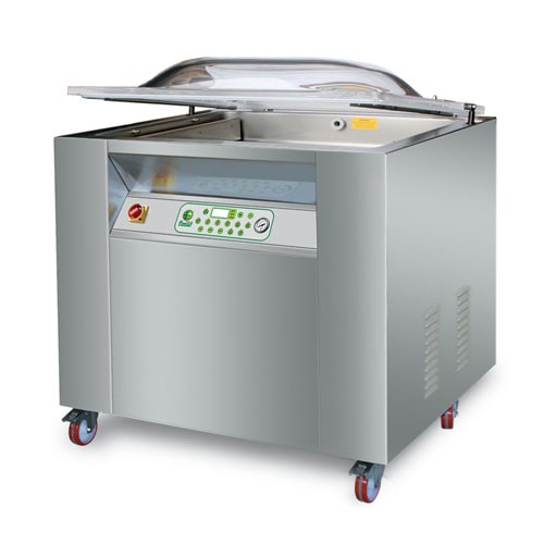Macchina confezionatrice sottovuoto a campana digitale programmabile su mobile, camera da cm.92x57x22h, 2 barre saldanti da 50 e 90 cm -mod.CAM900CTOP