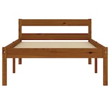 thumbnail of Cadre de lit sans matelas marron miel pin massif 100x200 cm Modèle Ivessal