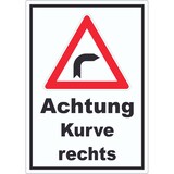 thumbnail of Aufkleber Achtung Kurve rechts A7 (74x105mm)