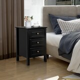 thumbnail of Yaheetech Nachtschrank Nachtkommode Boxspringbett Nachttisch mit 3 Schublade Holz Sofatisch Beistelltisch 60cm hoch, Schwarz