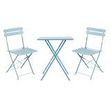 thumbnail of METRO PROFESSIONAL Bistroset klappbar Trigo, 3-tlg., Stahl, 1 Esstisch, 2 Stühle, Baby blau