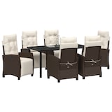 thumbnail of vidaXL 7-teiliges Gartentischset in Braun aus Poly-Rattan