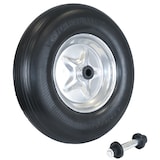 thumbnail of Schubkarrenrad  Vollgummi Pannensicher 4.80/4.00-8 mit Achse PU Stahlfelge schwarz 200kg Tragkraft