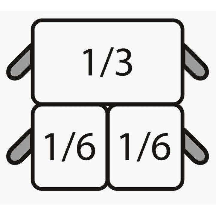 E7/Cpcexf Pastamandset: 2 x 1/6 Gn + 1 x 1/3 Gn