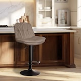 thumbnail of Barhocker Laurel Stoff taupe/Metall matt schwarz