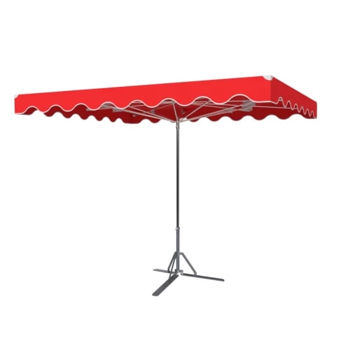 Parasol forain 300x300 avec système télescopique Vermillon