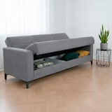 thumbnail of Divano Letto 3 Posti Con Cassettone Contenitore Imbottitura A Molle E Cuscini Inclusi Trasformabile in Letto Per Salotto 212 x 87 x 90 Cm Grigio