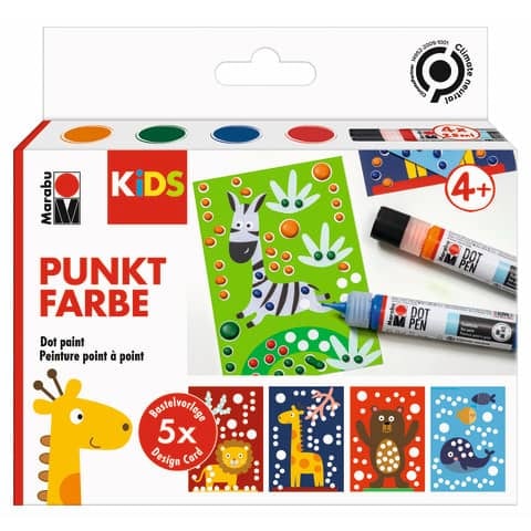 Kreativmarkerset Kids Tie 3D Dot Pen Tiere 9-teilig