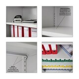 thumbnail of PROREGAL Mega Deal 4x Flügeltürenschrank ELEPHANT Metall Aktenschrank komplett montiert abschließbar 2 Türen 180x120x40cm 4 Ebenen Blau/Lichtgrau