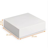 thumbnail of Boite patisserie blanche 25x25 cm hauteur 8 cm - Vendu par 50