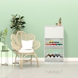 thumbnail of Relaxdays Schuhschrank, HxBxT: 116 x 60 x 24 cm, für 18 Paar, 3 Klappen, schmaler Schuhkipper, Flur Schuhkommode, weiß