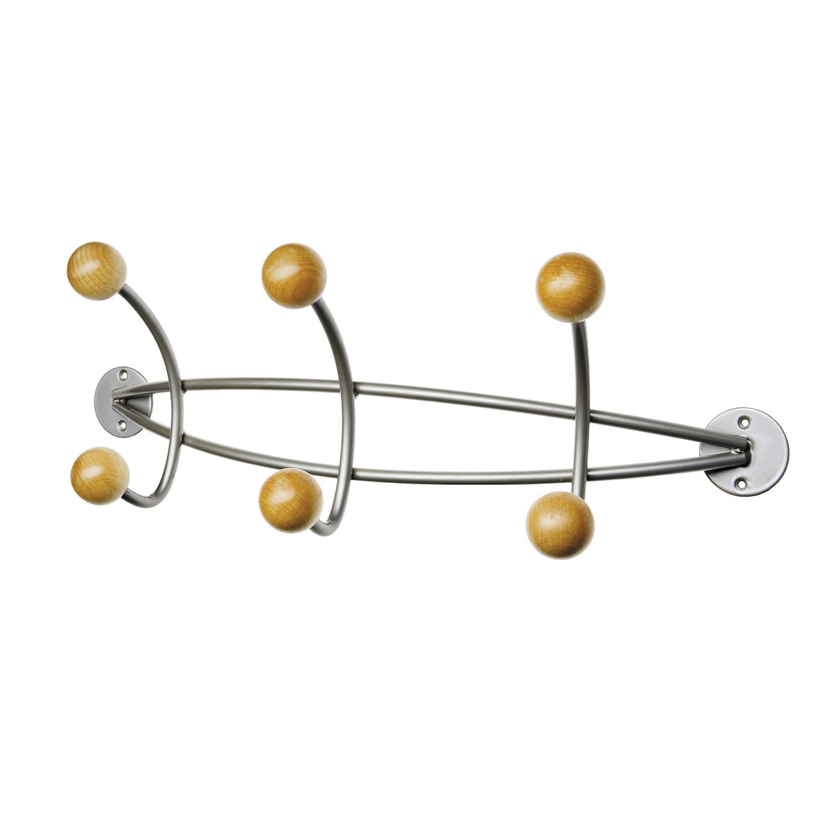 Wandgarderobe Metall pulverbeschichtet 47x16x15cm silber