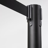 thumbnail of Securit® Lot de 2 Poteaux d'accueil Rétractable - Noir - 100cm - Bande nylon 200cm Noire - Ensemble complet pied + socle