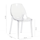 thumbnail of Set de 2 sillas de policarbonato transparente, apilables y monobloque, resistentes, diseño moderno, ideales para cocina, restaurante–Luce–Transparente