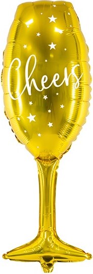 Folienballon Champagnerglas `Happy New Year` gold
