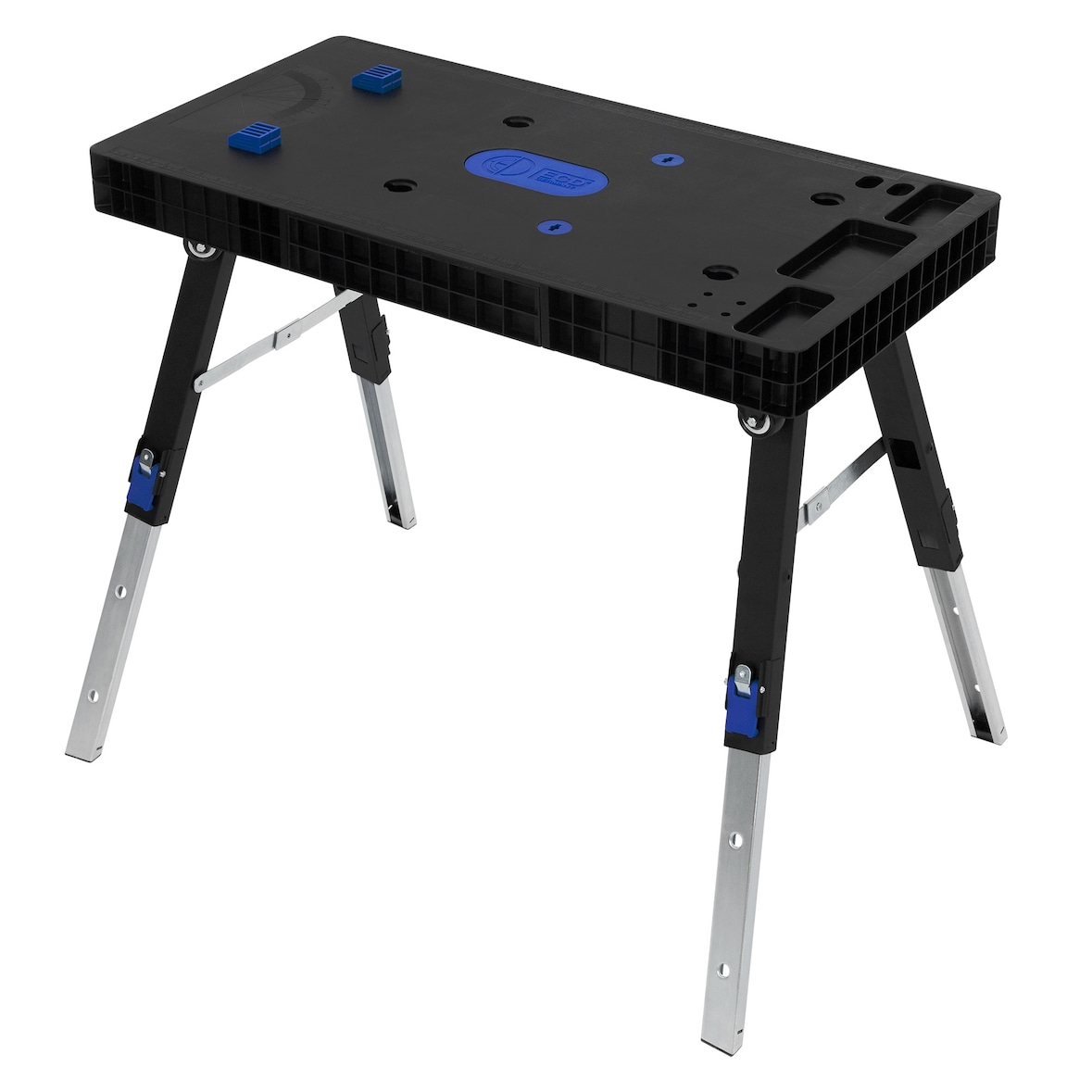 ECD Germany 5 in 1 Werkbank klappbar 94x48x80 cm, höhenverstellbar, bis 150 kg, Rollwagen Rollbrett Sägebock, Multifunktionaler Arbeitstisch Werkstatt