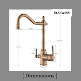 thumbnail of KLARWERK® Julian | Retro 3-Wege Armatur Edelstahl Chrom glänzend | Vintage Filter Wasserhahn Küche Silber| Osmose Mischbatterie U-Auslauf 3 Anschlüsse