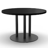 thumbnail of Gastro Esstisch Rund | Ø 110 cm | Dunkle Holzoptik | Premium Gusseisengestell XXL G800