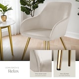 thumbnail of tectake Chaise MARILYN Effet velours style scandinave - Lot de 6 taupe/or